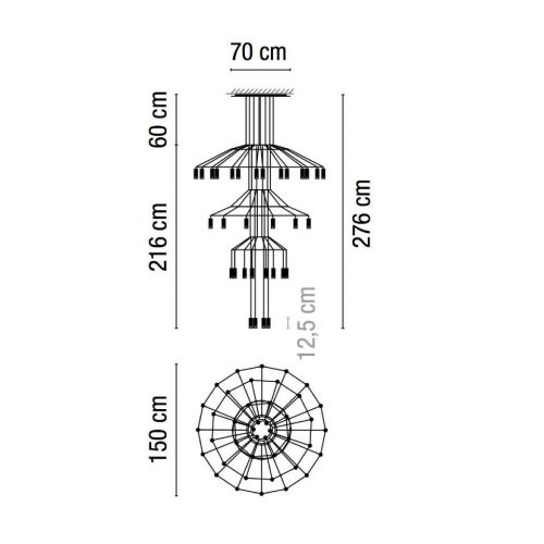 Vibia Wireflow Chandelier 0378 Suspension lamp - Image 2