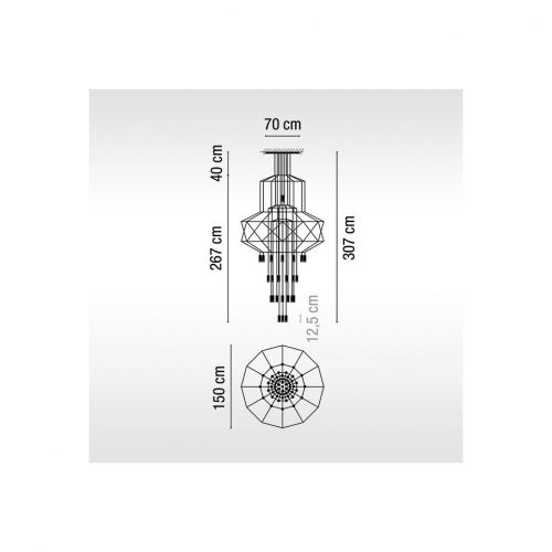 Vibia Wireflow Chandelier 0374 Lampada a sospensione - immagine 2