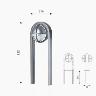 Louis Poulsen Skot Bollard Lampada da Terra Esterno - immagine 3