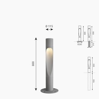 Louis Poulsen Flindt Bollard Lampada da Terra Esterno - immagine 3